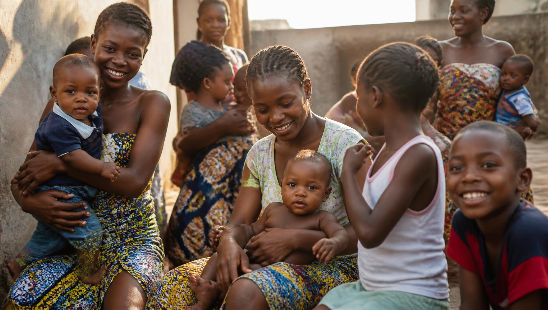 Jeunes mères et enfants accompagnés par RAJECOPA